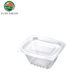 Caja de almejas con bisagras de recipiente de ensalada reutilizable rectangular